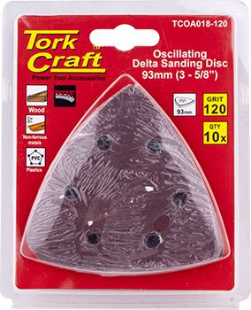 OSCILLATING SANDPAPER A/O 93MM 10PC DELTA SHAPE 120GRIT