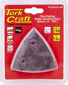 OSCILLATING SANDPAPER A/O 80MM 10PC DELTA SHAPE 180GRIT