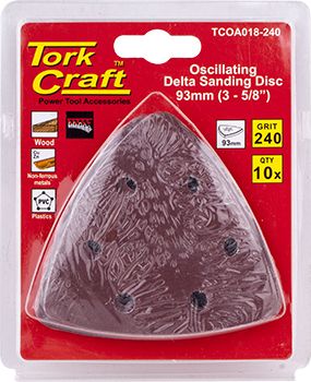 OSCILLATING SANDPAPER A/O 93MM 10PC DELTA SHAPE 240GRIT