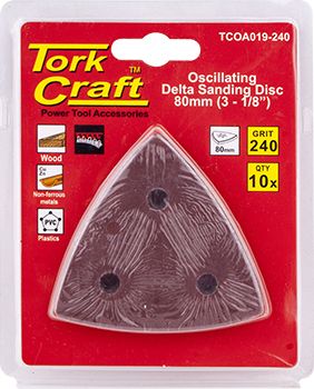 OSCILLATING SANDPAPER A/O 80MM 10PC DELTA SHAPE 240GRIT