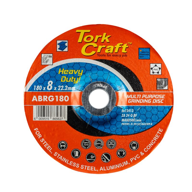 GRINDING DISC FOR STEEL 115 X 8.0 X 22.2MM STEEL S/STEEL CONCRET MULTI