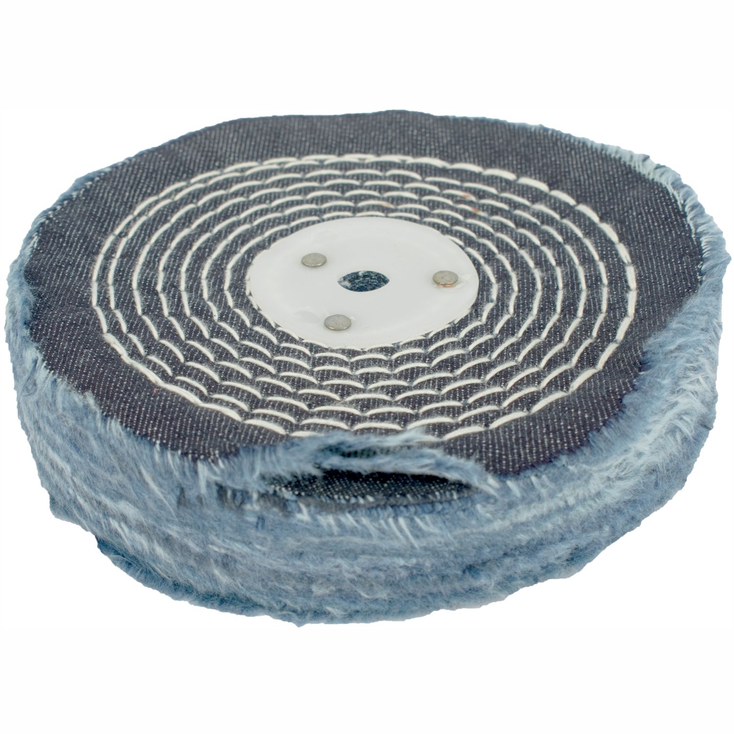 COLOUR BUFF/MOP 150MM X 2 SECTION X 30MM THICK 1/2&#39; HOLE