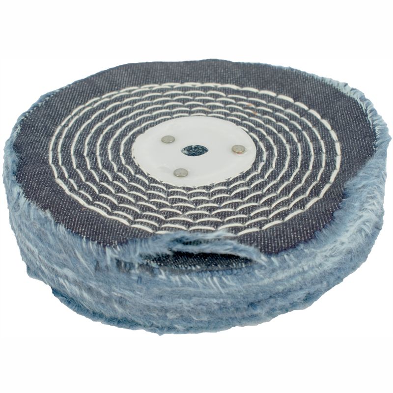 COLOUR BUFF/MOP 150MM X 2 SECTION X 30MM THICK 1/2&#39; HOLE