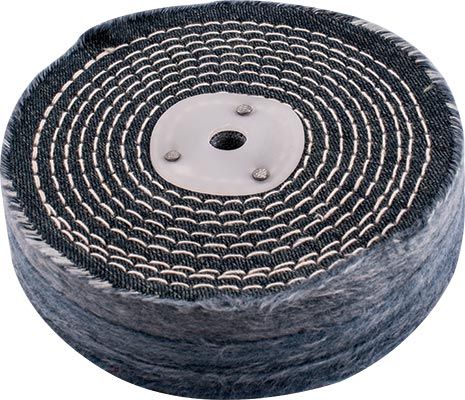 COLOUR BUFF/MOP 150MM X 3 SECTION X 30MM THICK 1/2&#39; HOLE