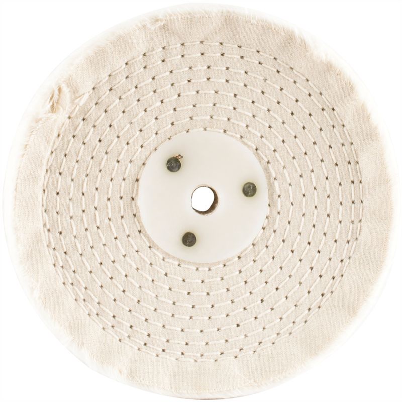 WHITE BUFF/MOP 150MM X 3 SECTION X 30 MM THICK 1/2 &#39; HOLE