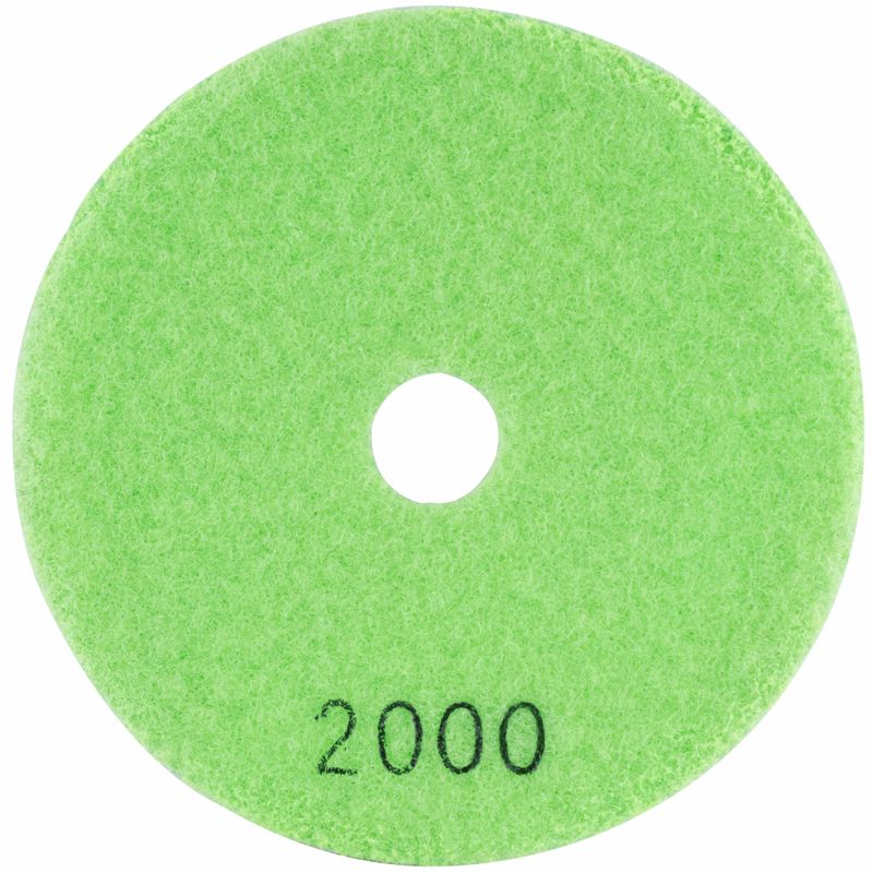 100MM DIAMOND WET POLISHING PAD 2000 GRIT LIME GREEN