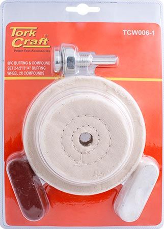 POLISHING BUFFING &amp; COMPOUND DRILL SET 65 75 &amp; 100mm BUFFING WHEELS