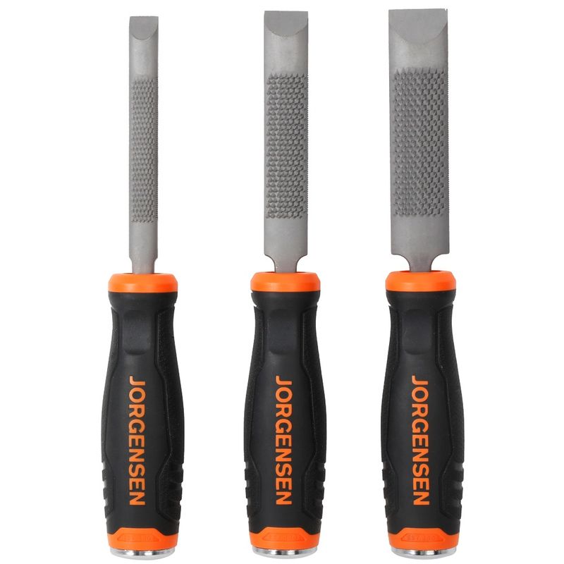 RASP &amp;  CHISEL 3PC SET 12,19, 25MM WITH METAL STRIKING END CAP 150MM