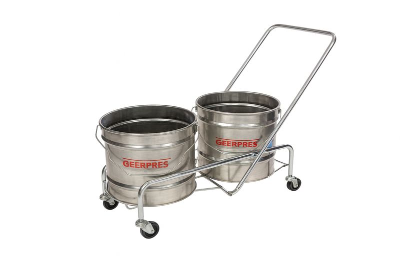 Double trolley &amp; 2 x 28lt steel buckets