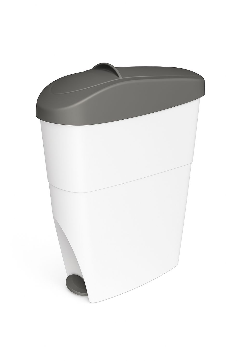 Sanitary Towel Bin White / Grey 18 Litre  - Plastic                       (Pedal Type)