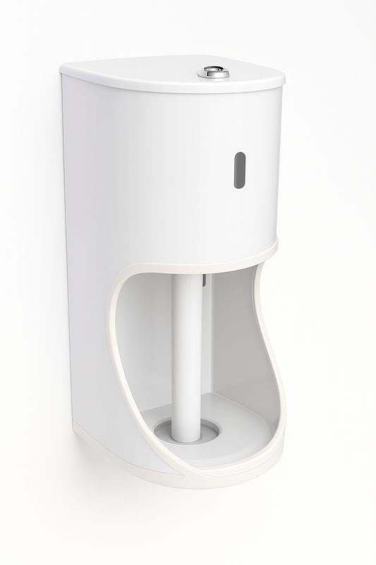 Toilet Roll Holder Lockable - Mild Steel White