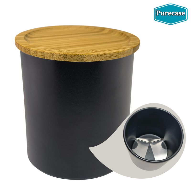 - Purecase - Vorratsdose mit Verpackungsöffner, schwarz