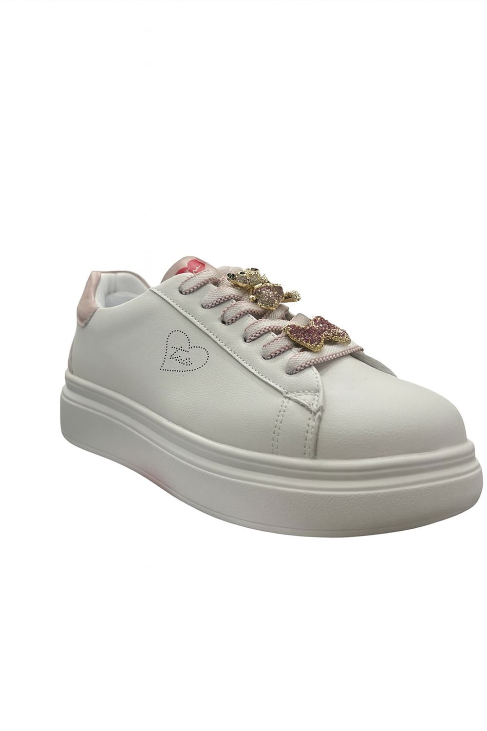 Braccialini - Sneaker donna bianca con gioielli