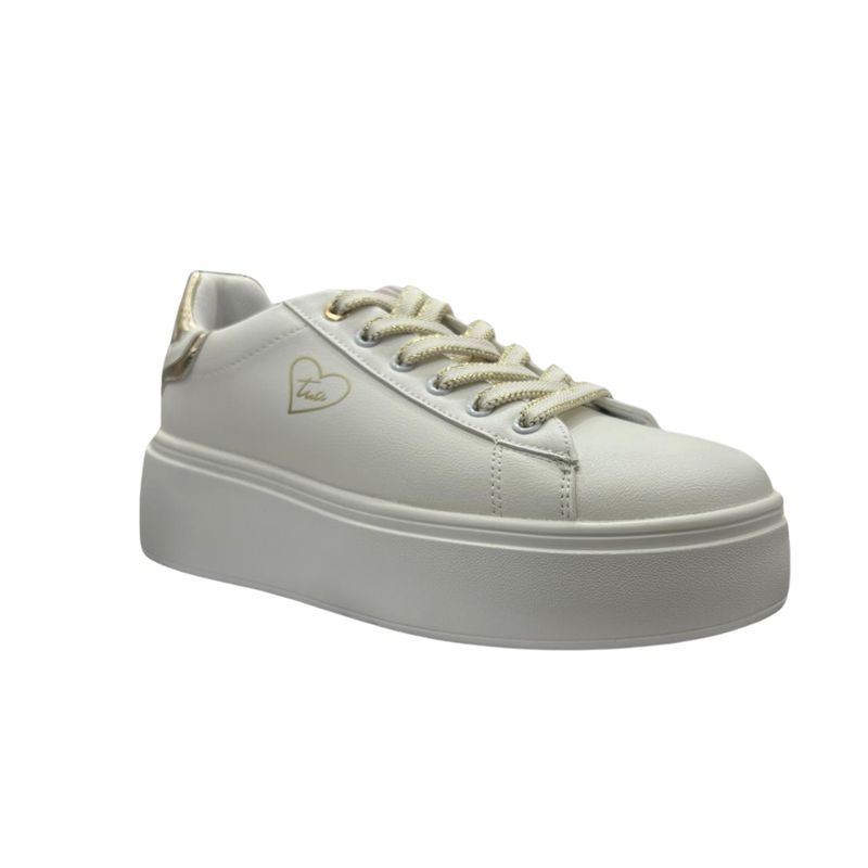 Braccialini - Sneaker donna bianca e oro