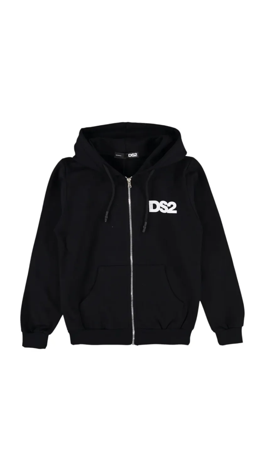 DS2 - Felpa nera uomo con cerniera