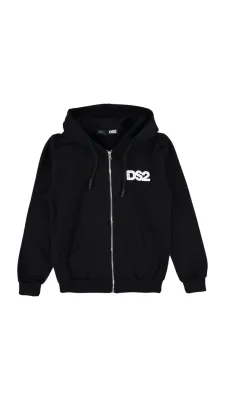 DS2 - Felpa nera uomo con cerniera