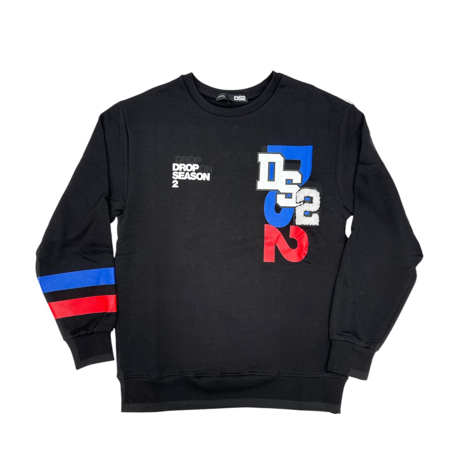 DS2 - Felpa nera uomo con logo