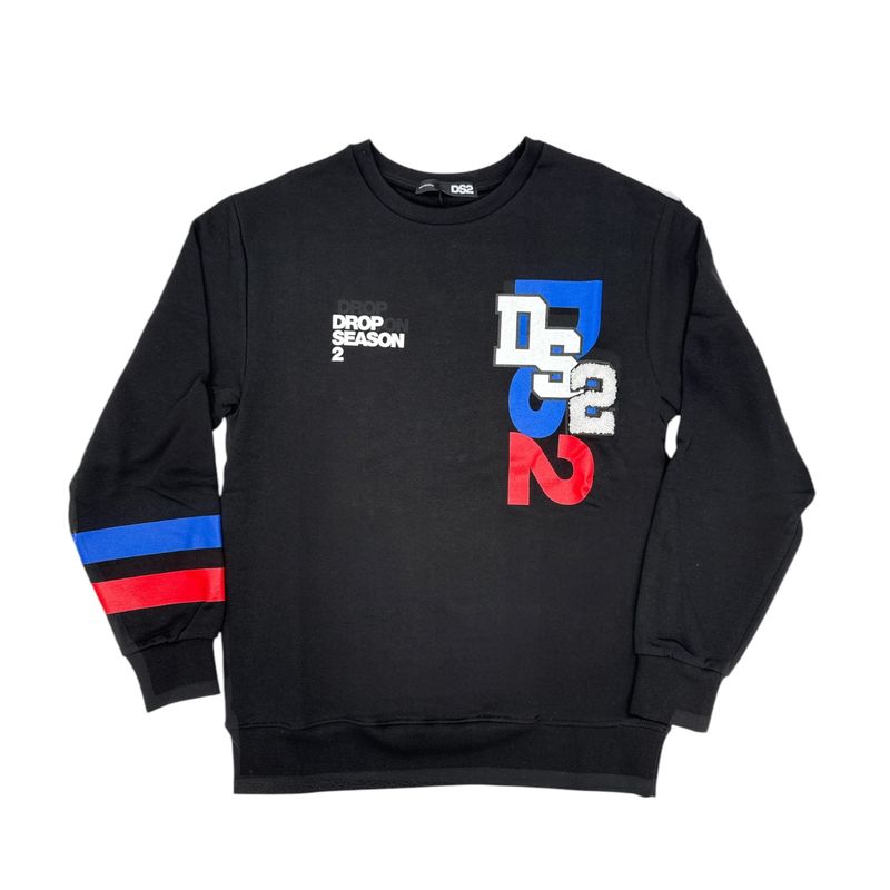 DS2 - Felpa nera uomo con logo