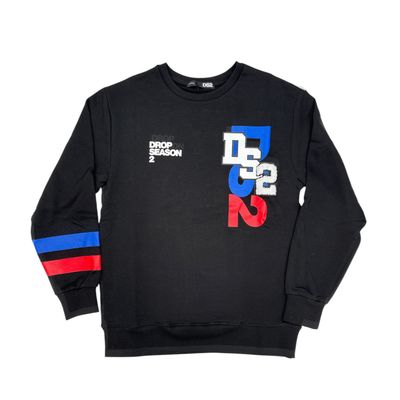 DS2 - Felpa nera uomo con logo