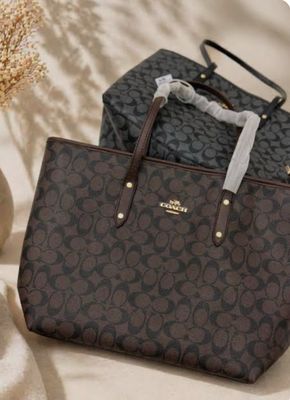 City Tote Canvas Bag - Brown