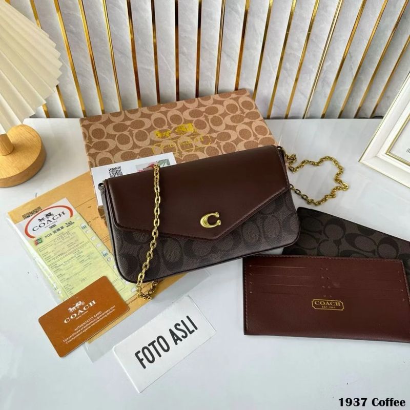 Crossbody Bag With Wallet And Purse - Brown