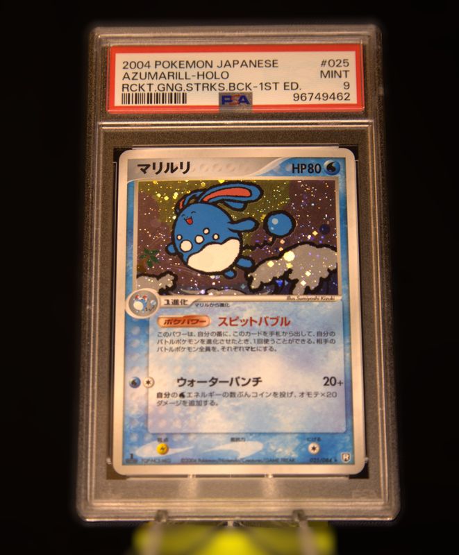 PSA 9, Azumarill Holo 025, Rocket Gang Strikes Back 2004, (JAP)