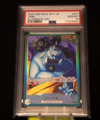 PSA 10, OP11-021, Alt Art Leader Jinbe, (JAP)