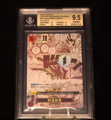 BGS 9.5, OP11-018 Rare Alt Art, Honesty Impact (JAP)
