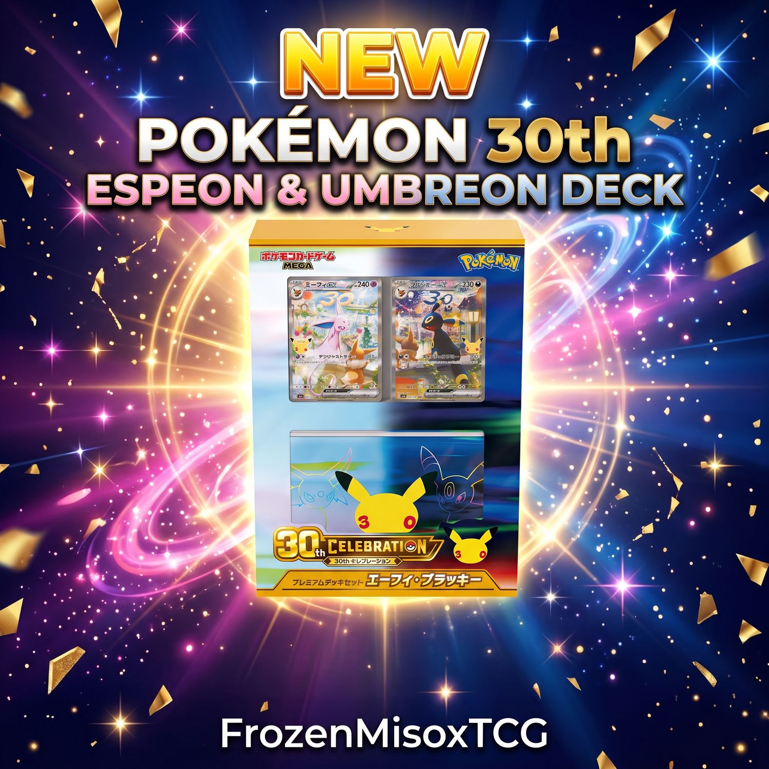 Pokémon 30th CELEBRATION Premium Deck Set Espeon &amp; Umbreon (Japanese)