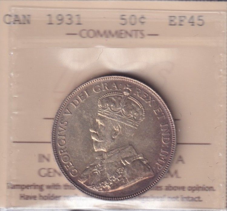1931 - EF 45 - ICCS - Canada 50 Cents