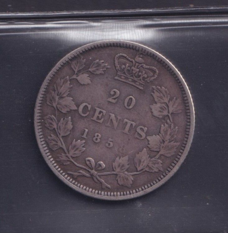 1858 - VF 20 - Coinage - ICCS - Canada 20 Cents