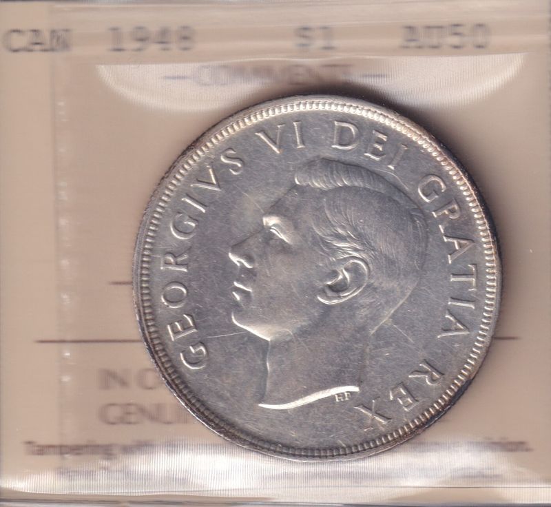 1948 AU 50 ICCS Canada $1 Dollar Argent