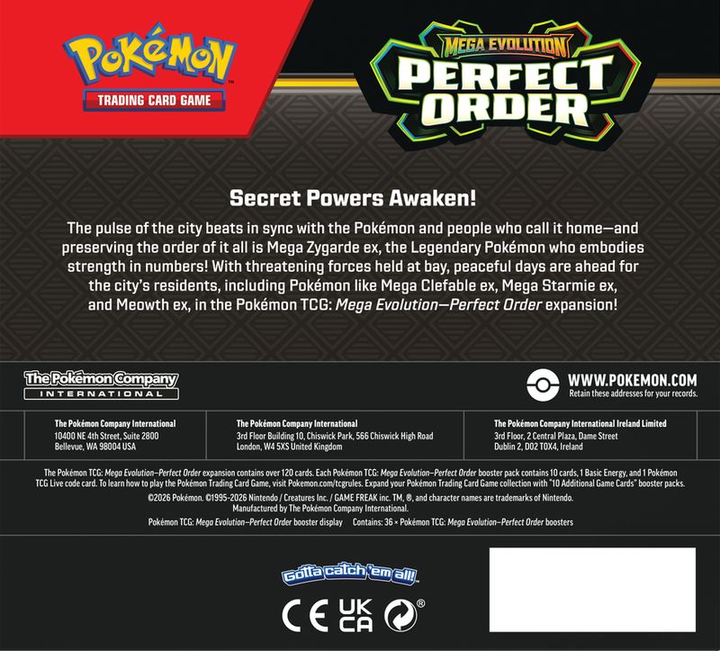 Pokemon Booster Box 2026 Perfect Order ME03 Canada