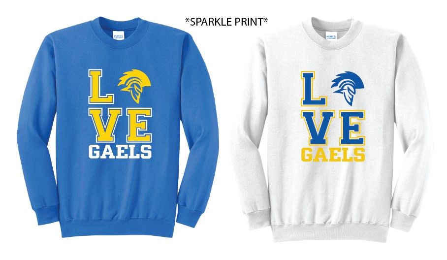 Crewneck Sweatshirt - Sparkle Love Gaels