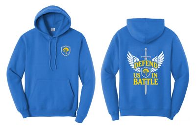 Hooded Sweatshirt - Defend Us In Battle Design
