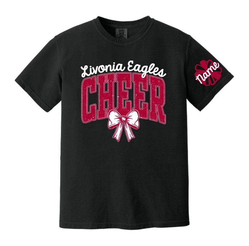 Comfort Colors Tee - Cheer Bow Design