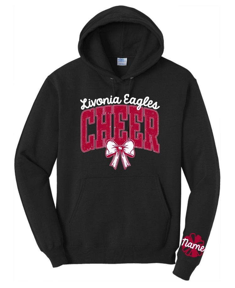 Port &amp; Co Hoodie - Cheer Bow Design