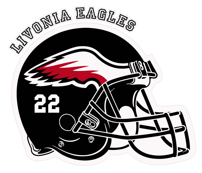 Eagles Red Helmet Car Decal 9" tall