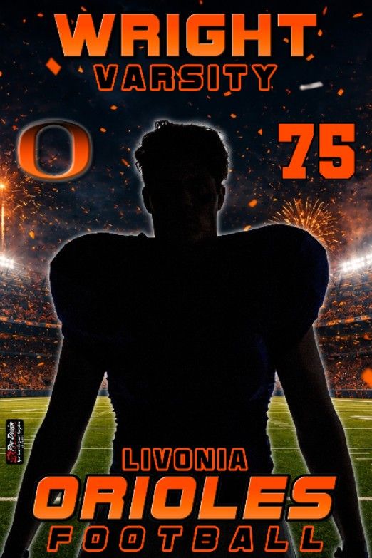 Orioles Football player vinyl banner