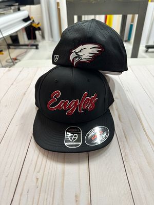 3D Embroidered Eagles Hat RED S/M