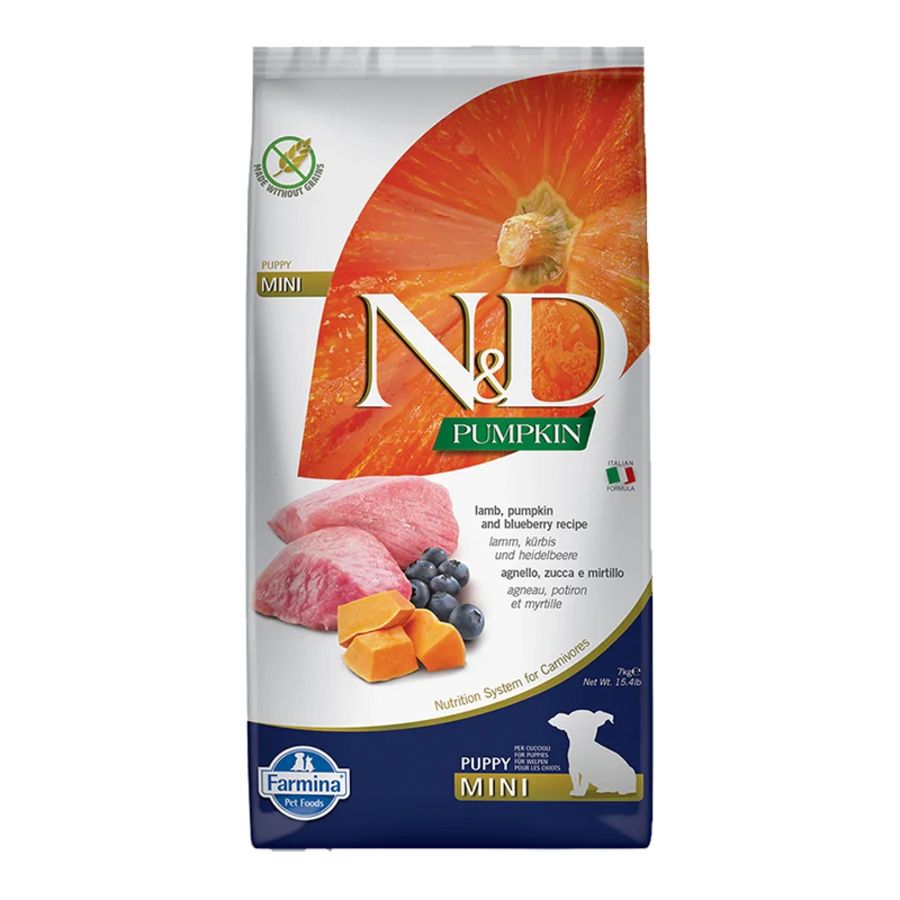 N&amp;D Pumpkin Lamb &amp; Blueberry Mini Puppy, Size: 15.4lb