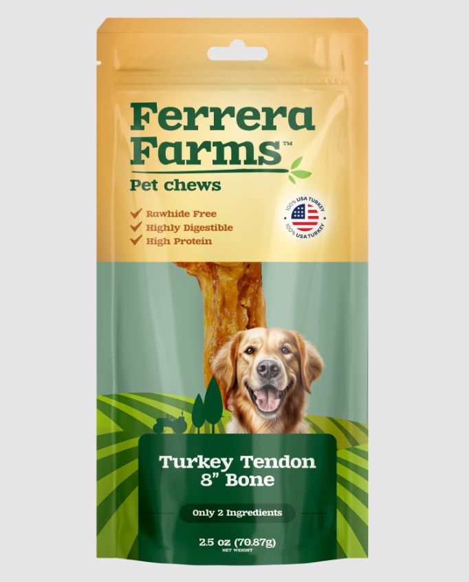 Ferrera Farms Turkey Tendon Knotted Bone  8&quot;