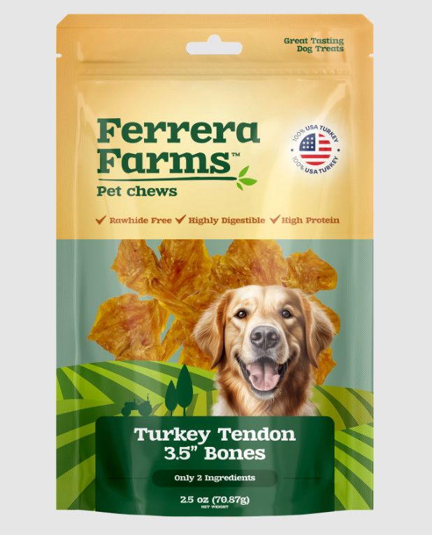Ferrera Farms Turkey Tendon Knotted Bone 3.5&quot;