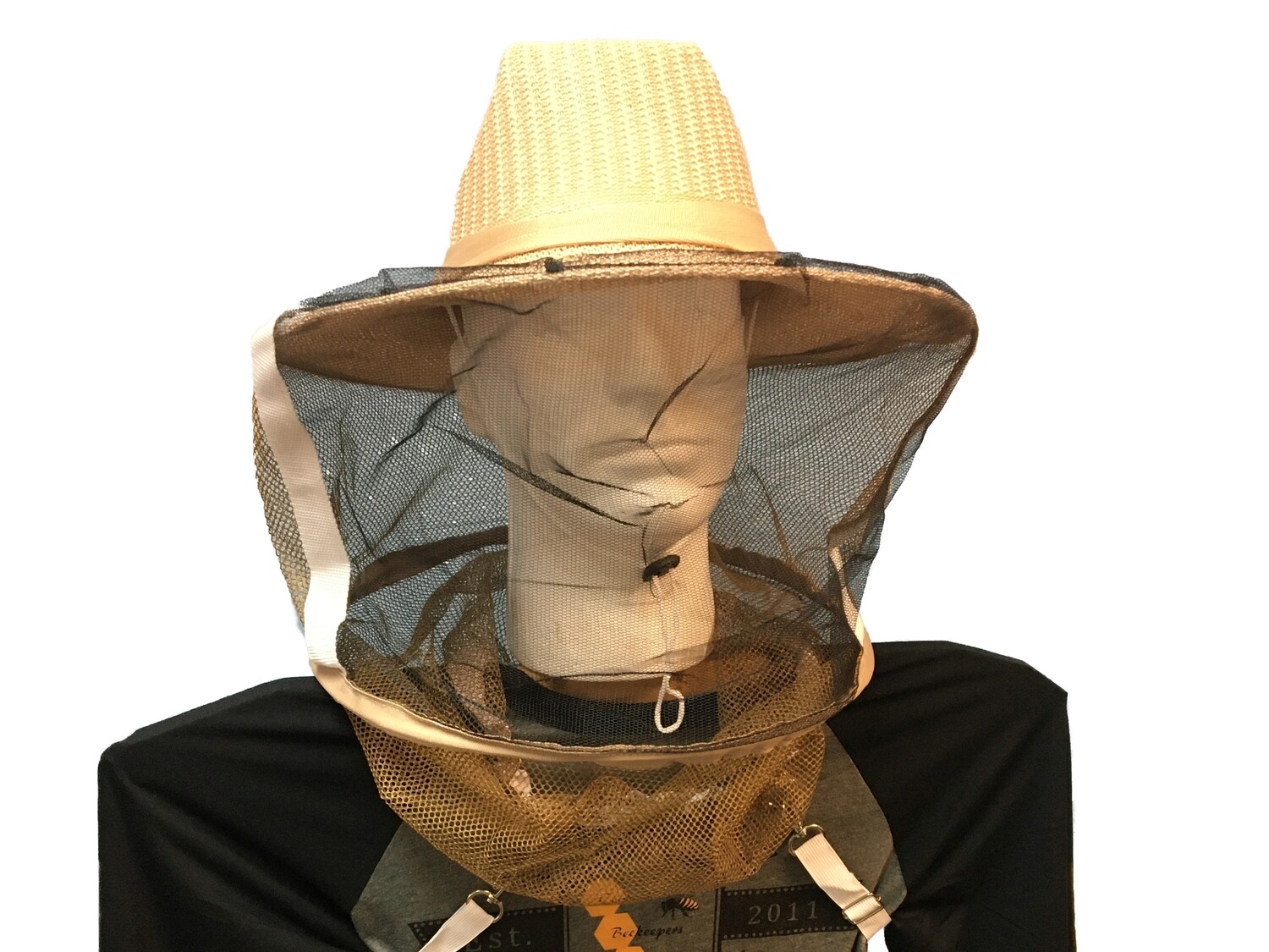 Straw Hat Veil with Arm Straps
