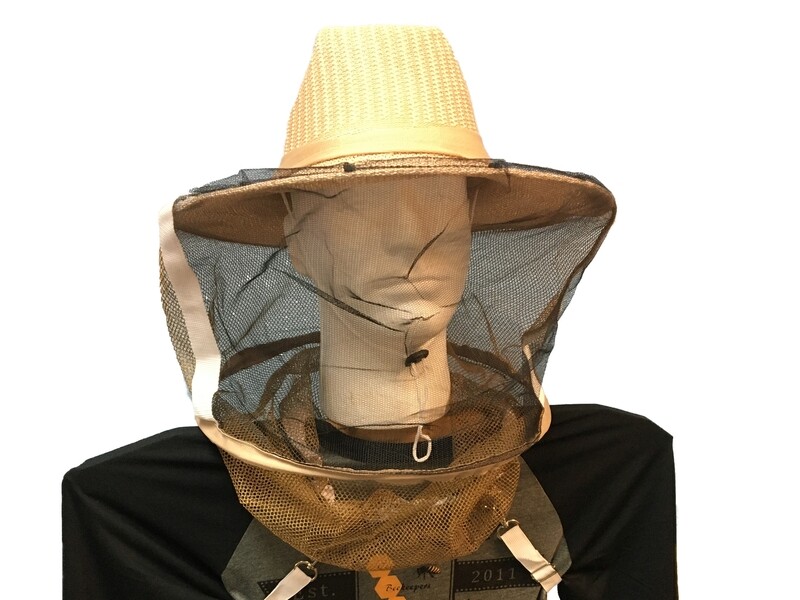 Straw Hat Veil with Arm Straps