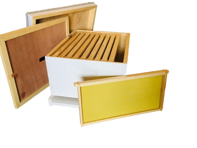 Painted Bee Hive Kit w Inner Cover &amp; Frames