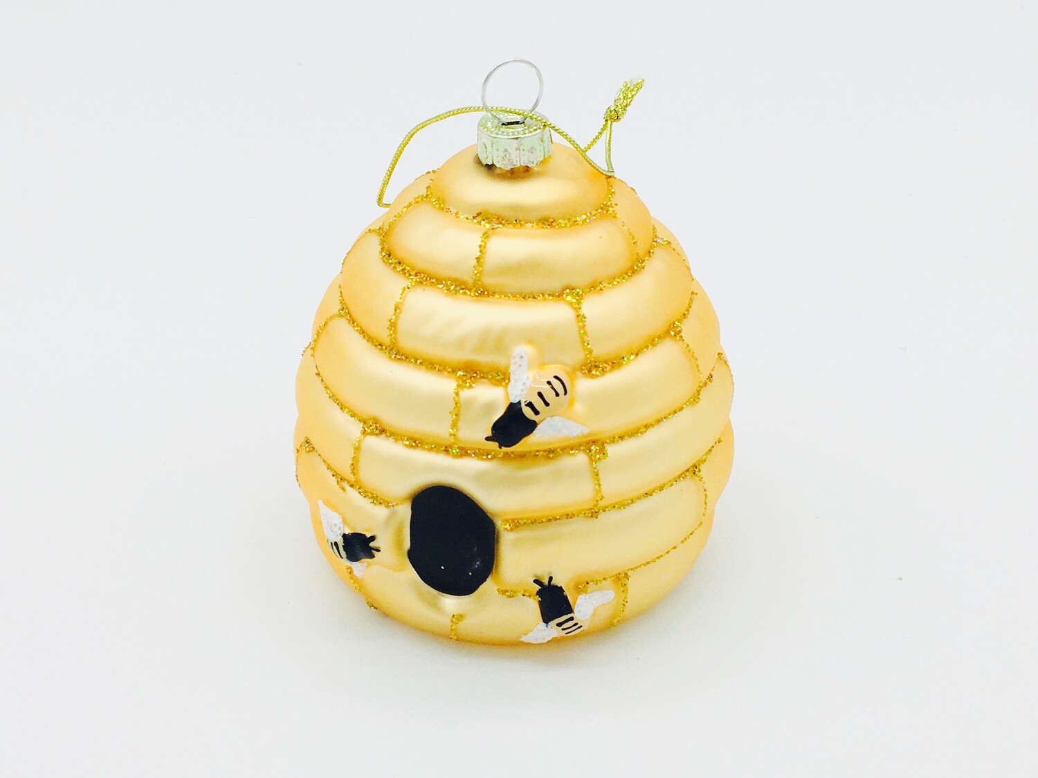 Glass Skep Christmas Ornament