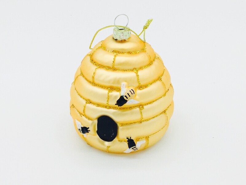 Glass Skep Christmas Ornament