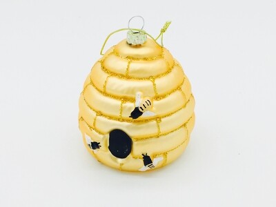 Glass Skep Christmas Ornament