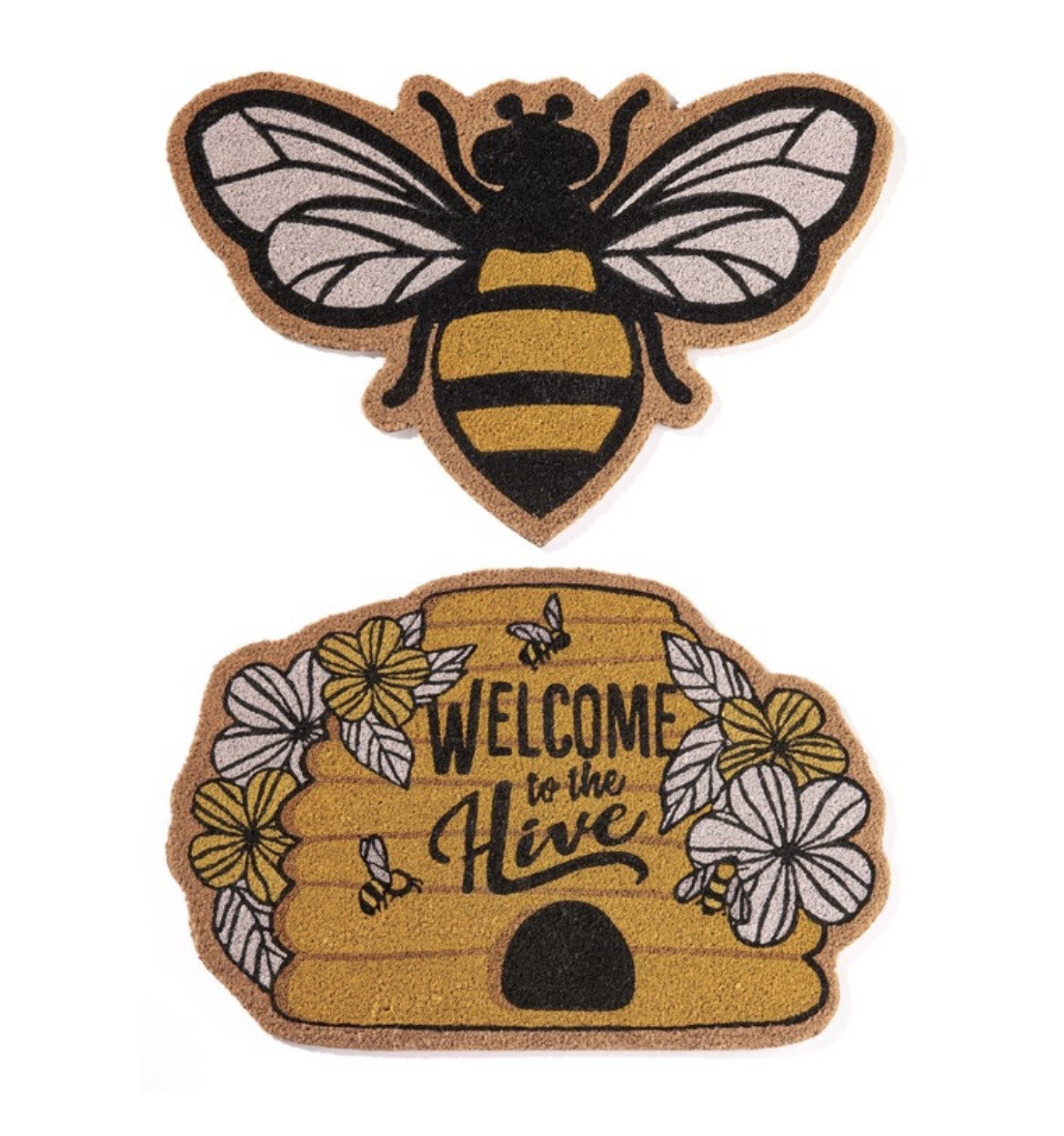 Honey Bee &amp; Welcome to the Hive Door Mats